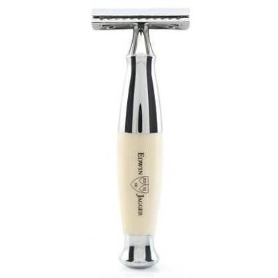 Edwin Jagger Razors Double Edge Safety Imitation Ivory & Chrome Plated Ref.R367CRSR 1Stuks