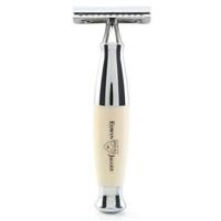 Edwin Jagger Razors Double Edge Safety Imitation Ivory & Chrome Plated Ref.R367CRSR 1Stuks - thumbnail