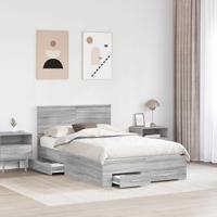 Bedframe met hoofdeinde Grijs Sonoma 120 x 190 cm Bewerkt hout - thumbnail
