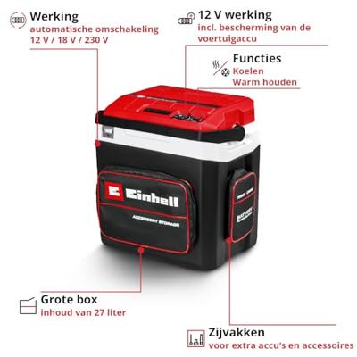 Einhell TE-COL 18/27 Li-Solo Accukoelbox Energielabel: D (A - G) 12 V, 18 V, 230 V 20 °C