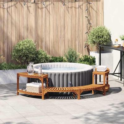 VidaXL Hottub omgeving half-rond bruin 252 x 112 x 55,5 cm VidaXL Hottub omgeving half-rond bruin 252 x 112 x 55,5 cm