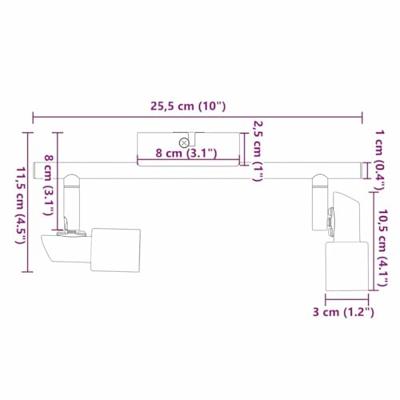VidaXL Plafondspot met schijnwerpers nikkel 25,5 x 8 x 11 cm staal VidaXL Plafondspot met schijnwerpers nikkel 25,5 x 8 x 11 cm staal