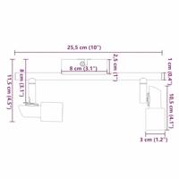 VidaXL Plafondspot met schijnwerpers nikkel 25,5 x 8 x 11 cm staal - thumbnail