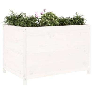 Plantenbak verhoogd 119,5x82,5x78 cm massief grenenhout wit Plantenbak verhoogd 119,5x82,5x78 cm massief grenenhout wit