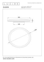 Lucide OLSON - Plafonnière Badkamer - Ø 35 cm - LED - CCT - 1x36W 3000K/6500K - IP44 - Opaal - thumbnail