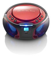 Lenco SCD-550RD Draagbare FM-radio CD/MP3/USB/Bluetooth-speler® met LED-verlichting Rood - SCD-550RD - thumbnail