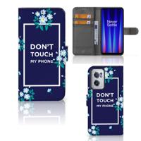 OnePlus Nord CE 2 Portemonnee Hoesje Flowers Blue DTMP - thumbnail