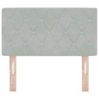 LED Hoofdbord met Kristalknop, Lichtgrijs, 80 cm, Velvet - thumbnail