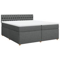 Boxspring met matras stof donkergrijs 200x200 cm - thumbnail