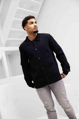 Off The Pitch Flat Knit Tailored Overshirt Heren Zwart - Maat XL - Kleur: Zwart | Soccerfanshop