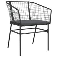 5-delige Tuinset met kussens poly rattan glas zwart - thumbnail