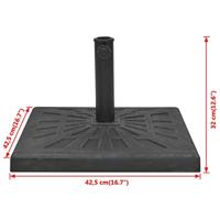 Parasolvoet vierkant 12 kg hars zwart - thumbnail