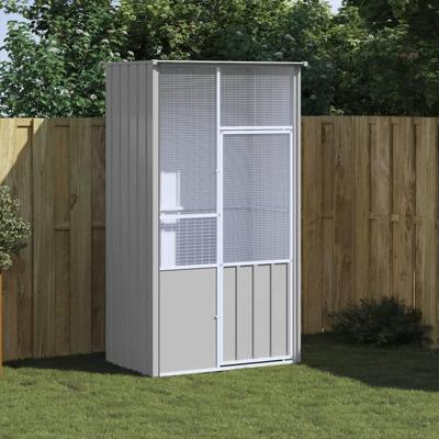 Vogelkooi 115x78x200 cm gegalvaniseerd staal grijs Vogelkooi 115x78x200 cm gegalvaniseerd staal grijs