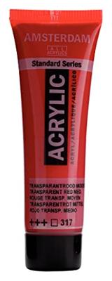 Royal Talens Amsterdam Standard Series Acrylverf Tube 20 ml - Transparantrood Middel 317