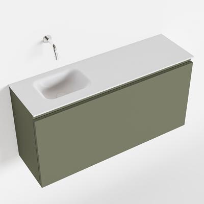 MONDIAZ OLAN 100cm toiletmeubel army. LEX wastafel talc links geen kraangat MONDIAZ OLAN 100cm toiletmeubel army. LEX wastafel talc links geen kraangat