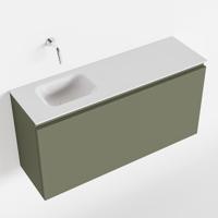 MONDIAZ OLAN 100cm toiletmeubel army. LEX wastafel talc links geen kraangat - thumbnail