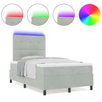 Boxspringbed met matras en LED fluweel lichtgrijs 120x200 cm - thumbnail