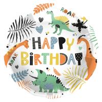 Folieballon &apos;Happy Birthday&apos; Dino&apos;s (45cm) - thumbnail