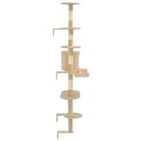 Kattenkrabpaal met sisal krabpalen wandmontage 194 cm beige - thumbnail