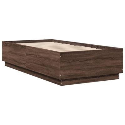 Bedframe bewerkt hout bruin eikenkleur 90x190 cm