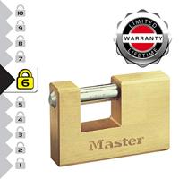 Masterlock 63mm wide x 15mm thick - 18mm hardened steel shackle, 10mm diam. - hor - 606EURD - thumbnail
