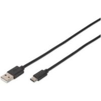 DIGITUS - USB-kabel - USB type A (M) naar USB-C (M) - USB 3.1 - 1 m - gevormd - zwart - thumbnail