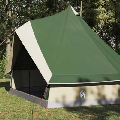 VidaXL Familie tipi tent tipi groen en beige 400 x 346 x 250 cm VidaXL Familie tipi tent tipi groen en beige 400 x 346 x 250 cm