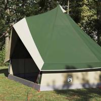 VidaXL Familie tipi tent tipi groen en beige 400 x 346 x 250 cm - thumbnail