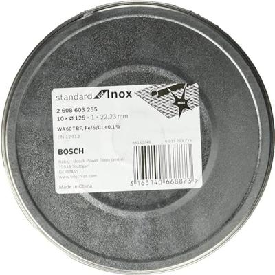 Bosch Accessories Rapido 2608603255 Doorslijpschijf recht 125 mm 10 stuk(s) RVS, Metaal
