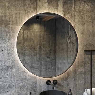 Spiegel BWS Star Rond met LED 70 cm Mat Zwart Spiegel BWS Star Rond met LED 70 cm Mat Zwart