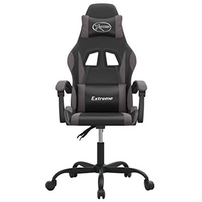 Gamestoel kunstleer zwart en grijs