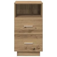 Nachtkastje met 2 lades 36x36x68 cm artisanaal eikenkleurig - thumbnail