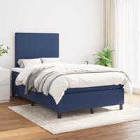 Boxspring met matras stof blauw 120x200 cm - thumbnail