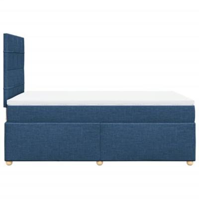 Boxspring met matras stof blauw 120x190 cm