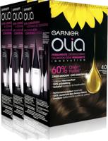 Garnier Olia permanente haarkleuring - 4.0 Donkerbruin - 3 stuks multiverpakking - thumbnail