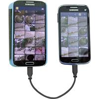 Renkforce USB-kabel USB 2.0 USB Micro-B stekker, USB Micro-B stekker 15,00 cm zwart met OTG-functie, Supersoft-Umman - thumbnail