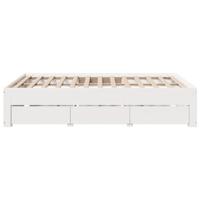 Bedframe zonder matras met lades grenenhout wit 140x190 cm - thumbnail
