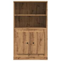 Hoge kast 60x35,5x103,5 cm bewerkt hout artisanaal eikenkleurig - thumbnail