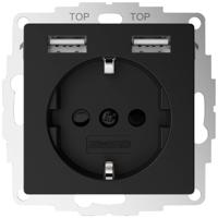 2USB 2U-449634 Inbouwdoos Zwart (mat) - thumbnail