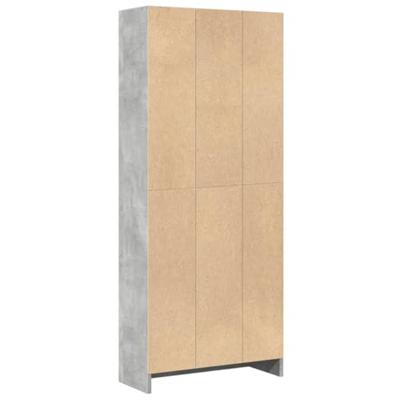 Boekenkast 60x24x143 cm bewerkt hout betongrijs