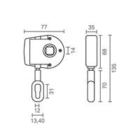 Mechanisme voor oprolbare luifel Micel TLD05 Wit 7,7 x 3,5 x 13,5 cm Handboek 1:7 - thumbnail