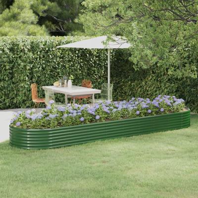 Plantenbak 396x100x36 cm gegalvaniseerd staal groen