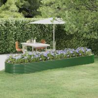 Plantenbak 396x100x36 cm gegalvaniseerd staal groen - thumbnail