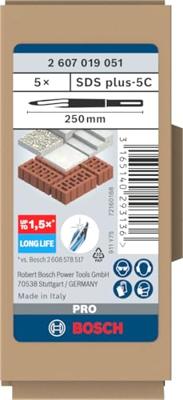 Bosch Accessories 2607019051 Puntbeitel Gezamenlijke lengte 250 mm SDS-Plus 5 stuk(s)