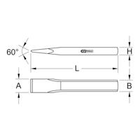 KS Tools Muurbeitel, plat ovaal, 33 x 800 mm 1620198 - thumbnail