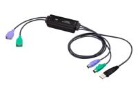 ATEN KVM Kabel [1x USB, PS/2 - 1x USB, PS/2] 0.8 m Zwart - thumbnail