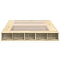 Bedframe bewerkt hout sonoma eikenkleurig 150x200 cm - thumbnail
