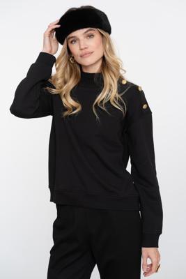 Geisha Sweater With Buttons At Shoulder 52600-41 Sweater 999 Black