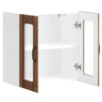 Keukenbovenkast met glazen deur Lucca bewerkt hout oud houtkleurig - thumbnail