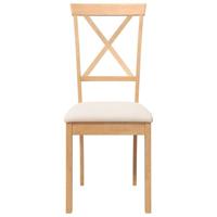 Eetkamerstoelen met kussens 2 st massief hout rubber - thumbnail